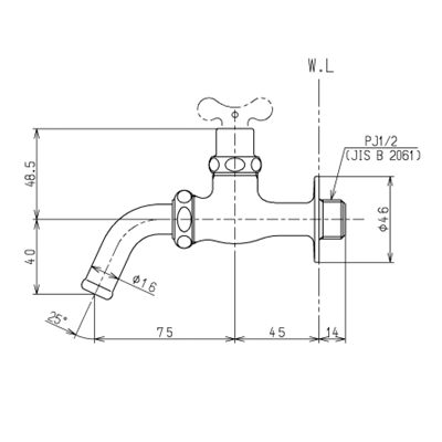 ◎TOTO【T200CSUN13】ユーティリティ用水栓 キー式横水栓 寒冷地仕様 蛇口