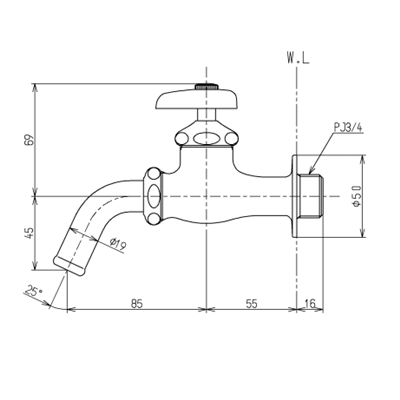 ◎TOTO【T200SU20C】ユーティリティ用水栓 ホーム水栓 横水栓 吐水口回転 寒冷地仕様 蛇口