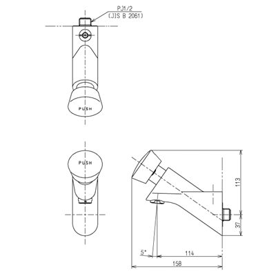 【在庫あり】◎TOTO【TL19】水栓金具 オートストップ水栓 自閉式横水栓 単水栓