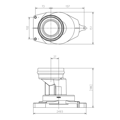▲TOTO【HH02099】トイレ用部材 ホテル向けウォシュレット一体形便器用 床排水ソケット 受注生産品
