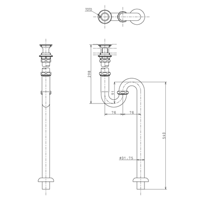 ▲TOTO【T6SG1】床排水金具 Sトラップ 32mm