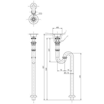 ▲TOTO【T6SMR】床排水金具 Sトラップ 32mm