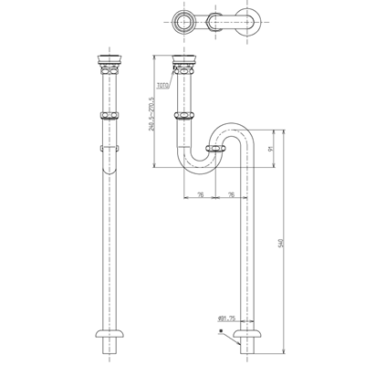 ▲TOTO【T6W2】床排水金具 Pトラップ 32mm