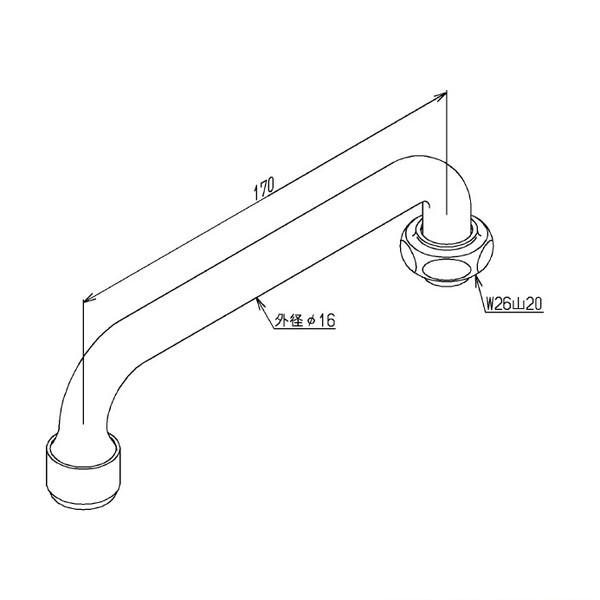 ▲TOTO【TH5C0255】水栓金具取り替えパーツ 自在スパウト 170mm