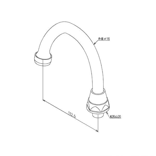 ▲TOTO【TH5C0400】水栓金具取り替えパーツ 自在スパウト 整流キャップ付き