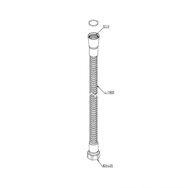 ▲TOTO【TH5C0752】水栓金具取り替えパーツ シャワーホース 1800mm 受注生産4週間