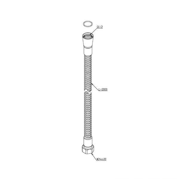 ▲TOTO【TH5C0753】水栓金具取り替えパーツ シャワーホース 2000mm 受注生産4週間