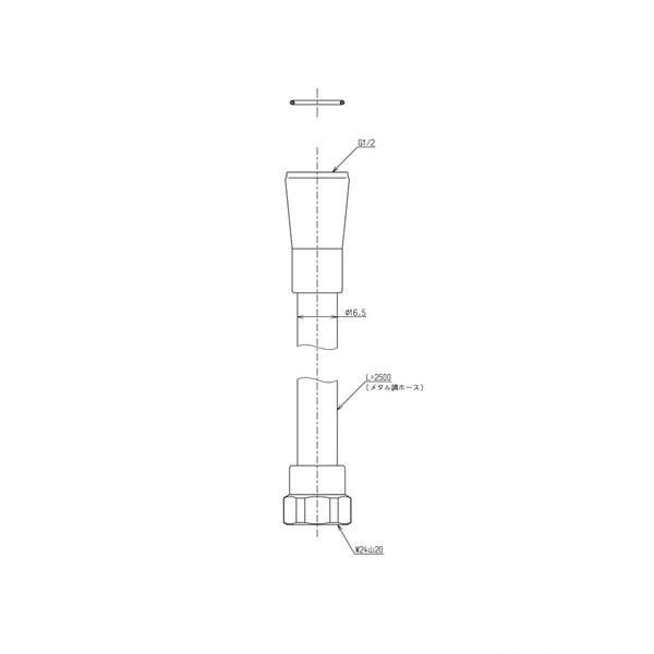 ▲TOTO【TH5C0777】水栓金具取り替えパーツ シャワーホース 2500mm メタル