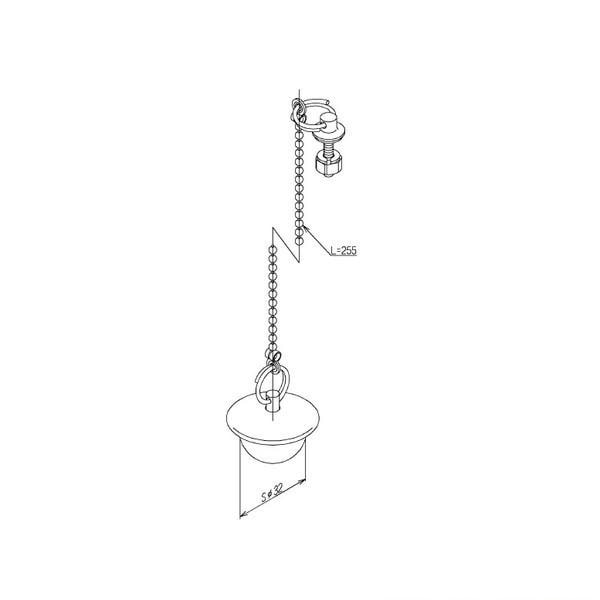 ▲TOTO【TH5F0034】水栓金具取り替えパーツ 鎖付ゴム栓部 特注品