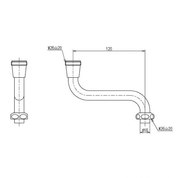 ▲TOTO【TH779-1】水栓金具取り替えパーツ 洗眼器用自在スパウト T248N型用