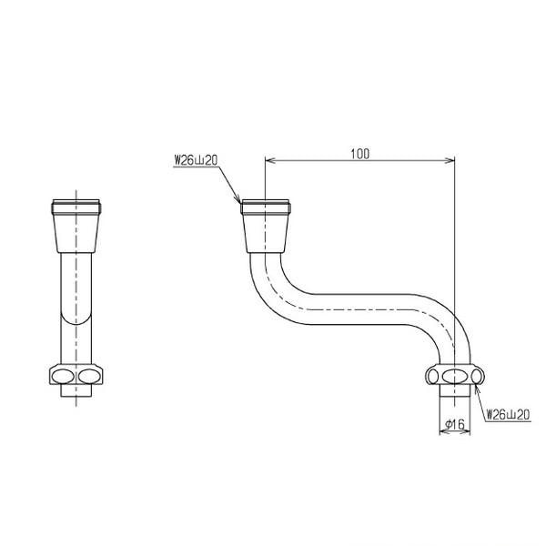 ▲TOTO【TH779-2】水栓金具取り替えパーツ 洗眼器用自在スパウト T249N型用