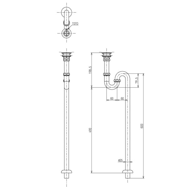 ◎TOTO【TL590BS】床排水金具 25mm Sトラップ 