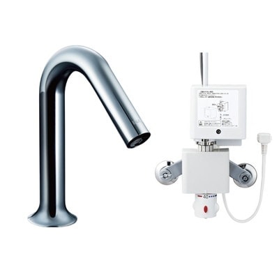 ♪LIXIL INAX【AM-320TCV1】洗面器･手洗器用サーモスタット付自動水栓 オートマージュMX AC100V仕様 混合水栓 節水泡沫式