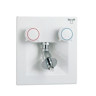 ▲LIXIL INAX【SF-8RQN-DS】洗濯機用水栓金具 緊急止水弁付埋込2ハンドル 混合水栓 寒冷地仕様
