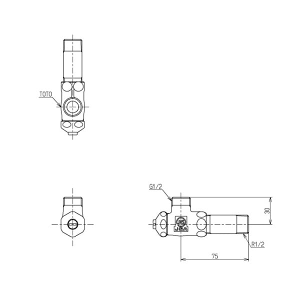 【在庫あり アウトレット品】 TOTO 【LTL4C11U】 アングル形止水栓 洗面化粧台用オプション