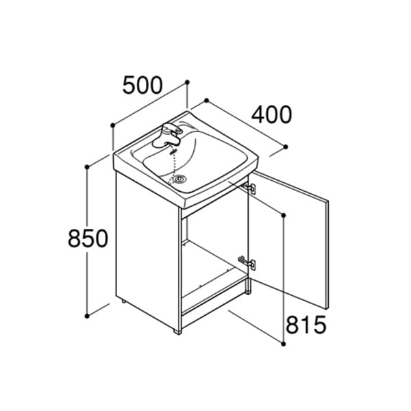 【在庫あり アウトレット品】LIXIL INAX 【FTV1N-504/VP1W】 化粧台本体 洗面器 陶器 オフト（12モデル）扉タイプ ホワイト