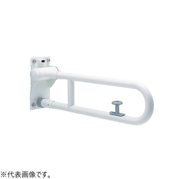 ▲TOTO【T112HK8R#SC1】※可動式手すりはね上げ・ロック付 パブリック用手すり樹脂被覆タイプ 腰掛便器用手すり 可動式  ロック付 800mm パステルアイボリー