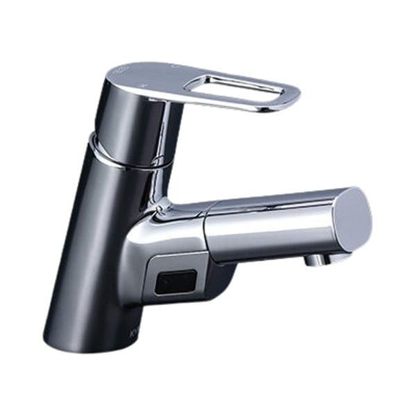 ▲KVK【FSL150DDET】シングル混合栓（センサー付）（ｅレバー）電池 混合水栓 蛇口