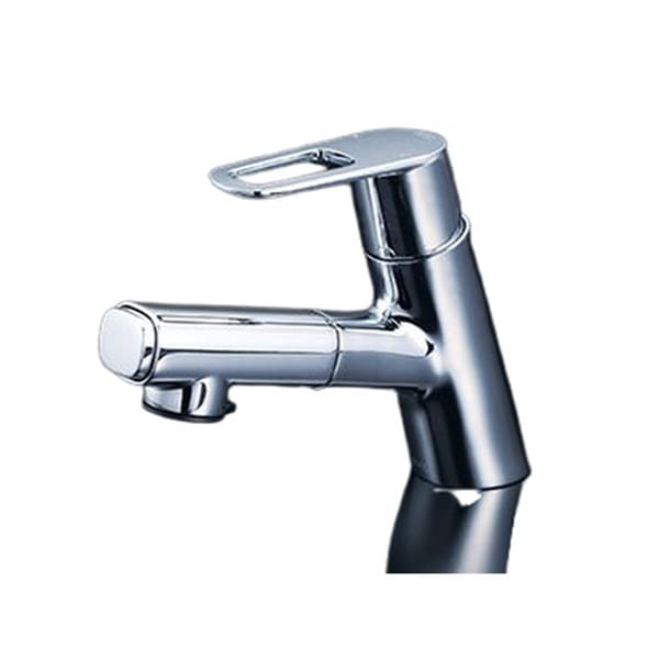 ▲KVK【FSL150DEFTHS】シングルシャワー付混合栓（ｅレバー） 撥水 混合水栓 蛇口