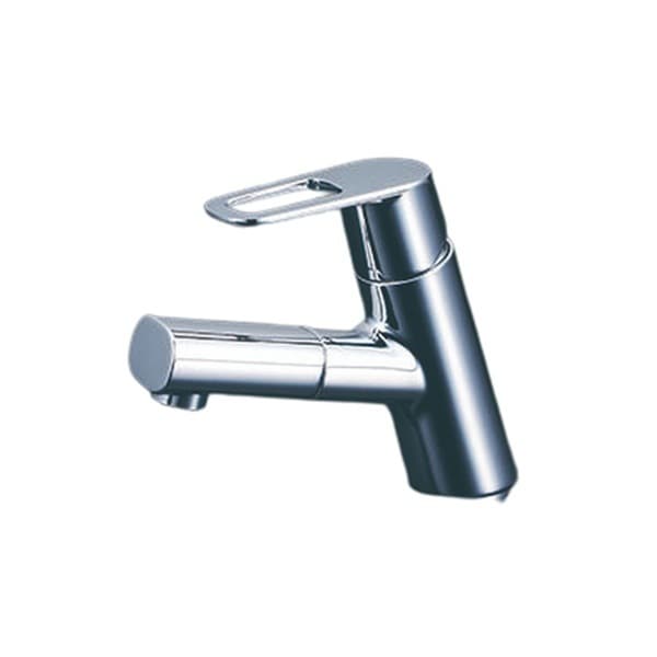 ▲KVK【FSL150DETHS】シングル混合栓（eレバー） 撥水 混合水栓 蛇口