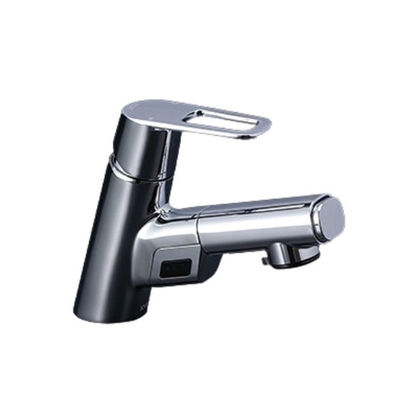 ▲KVK【FSL150DZAEFT】シングルシャワー付混合栓（センサー付）（ｅレバー） 寒冷地用 混合水栓 蛇口