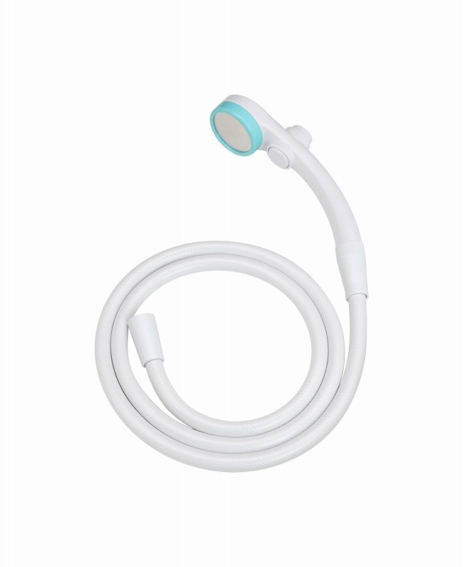 ▲GAONA ガオナ KAKUDAI カクダイ【GA-FH022】※シャワーヘッドとホースのセット 節水 極細 ストップ シャワー穴0.3mm 肌触り・浴び心地やわらか 低水圧対応 ブルー 