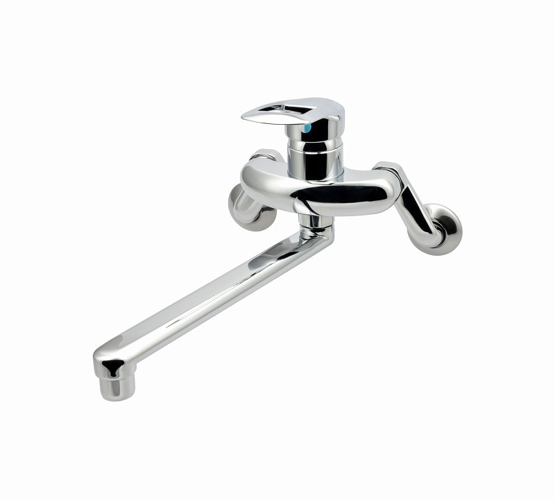 ▲GAONA ガオナ KAKUDAI カクダイ【GA-BA001】赤札見つけ シングルレバー混合栓 キッチン用 (壁付 パイプ220ミリ 節水) 