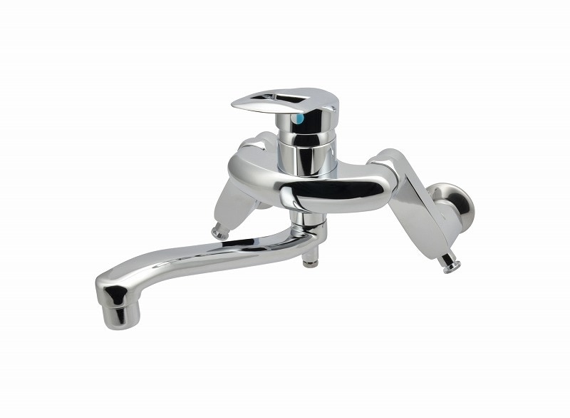 ▲GAONA ガオナ KAKUDAI カクダイ【GA-BA003K】シングルレバー混合栓 キッチン用 (壁付 取付簡単 上向きパイプ 節水 寒冷地用) 