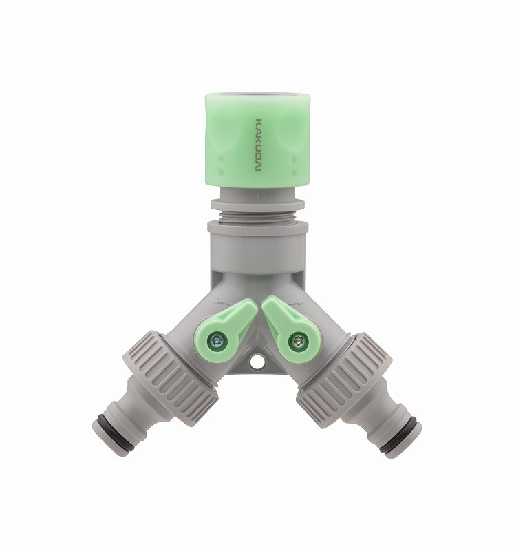 ▲GAONA ガオナ KAKUDAI カクダイ【GA-QA039】止水コックつき分岐コネクター ワンタッチ接続用 