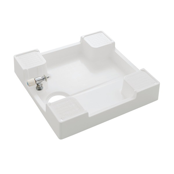 ▲三栄水栓 SANEI【H5410KS-W-640】※洗濯機パン（洗濯機用水栓付） ホワイト 洗濯機用品