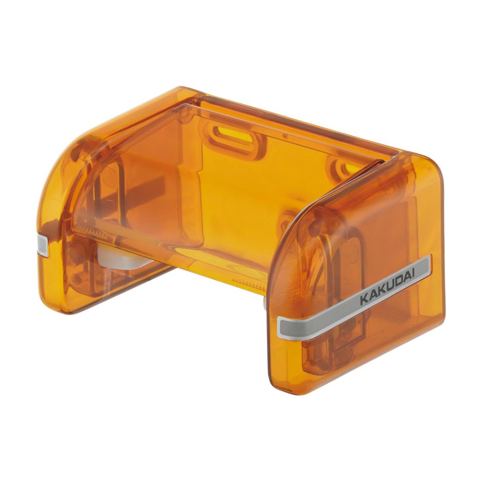 ▲KAKUDAI カクダイ【201-101-YR】昭和な透明ペーパーホルダー オレンジ紙巻器