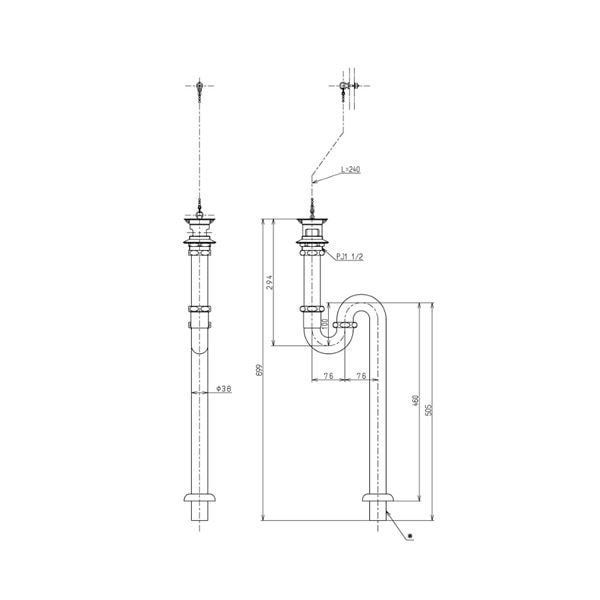 ▲TOTO 床排水金具 【TK40S1】 38mm Sトラップ