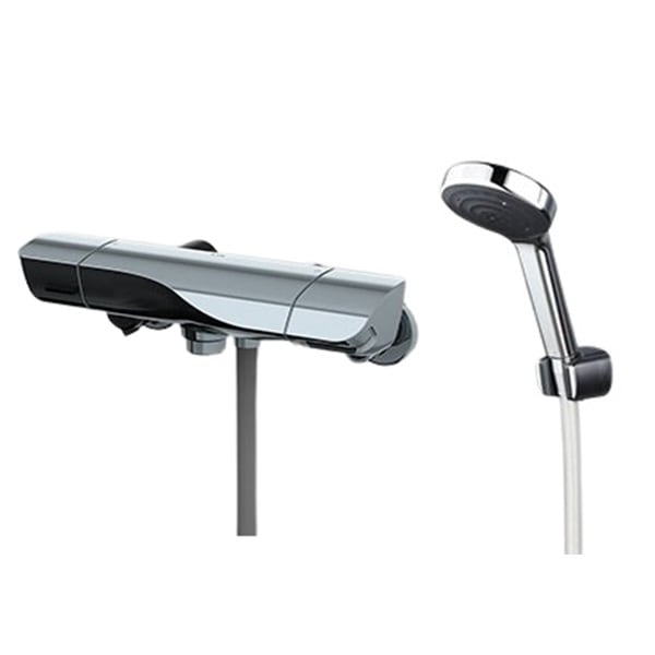 ▲KVK【FTB300KWFHST】サーモスタット式シャワー 撥水 メッキワイドシャワー付 浴室