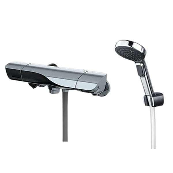 ▲KVK【FTB300KWPFHST】サーモスタット式シャワー 撥水 メッキワイドワンストップシャワー付 浴室