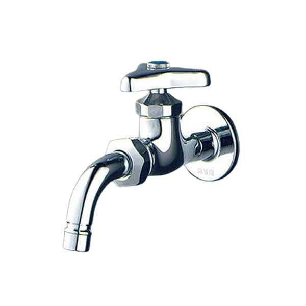 ▲KVK【K34BRZ】吐水口回転形給水栓 ワンタッチノズル付 赤ビス止 寒冷地 洗濯機用水栓