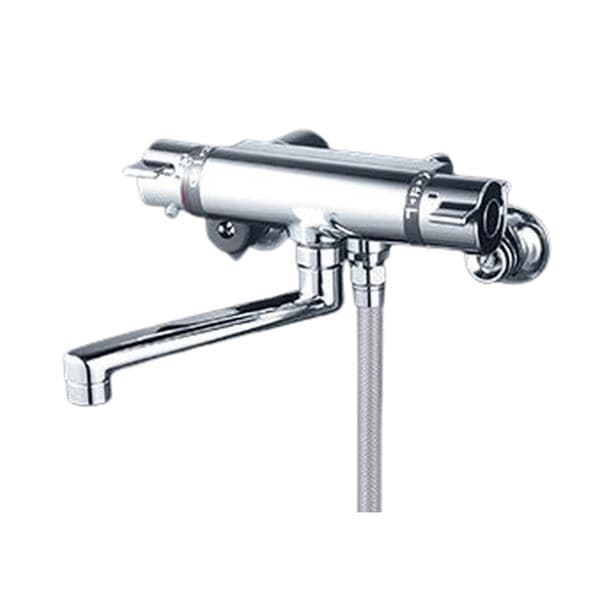 ▲KVK【KF800TNS2】サーモスタット式シャワー メッキワンストップシャワーヘッド付 80㎜パイプ付 浴室