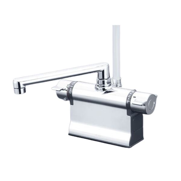 ▲KVK【KF3011TMR2】デッキ形サーモスタット式シャワー メッキシャワー付 浴室用水栓