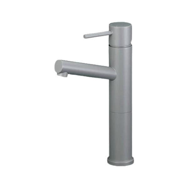 ▲KVK【KM7061LM6】シングル混合栓 ロングボディ マットグレー 洗面化粧室