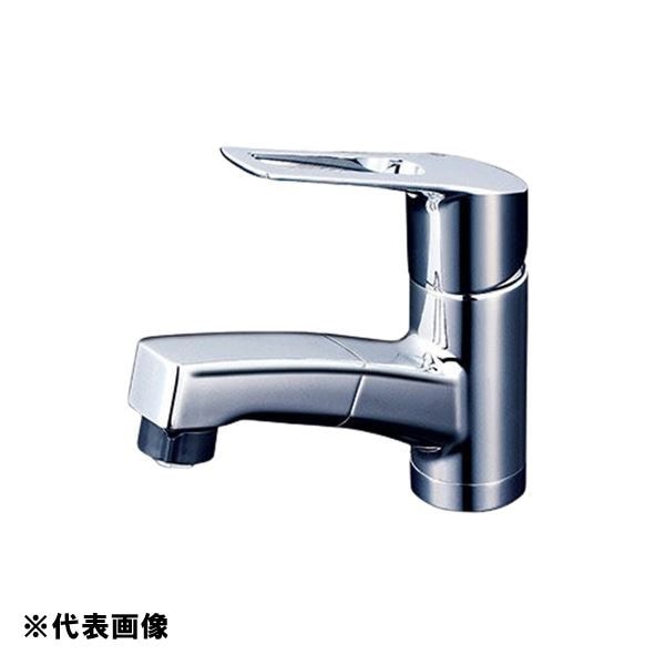 ▲KVK【KM8001ZUTFEC】取付穴兼用型 シングルシャワー付混合栓 eレバー 寒冷地仕様 洗面化粧室