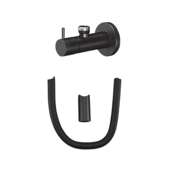 ▲KVK【KU130KHCMB】アングル止水栓 配管チューブ付 マットブラック 単水栓