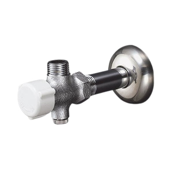 ▲KVK【KU320KWN75】アングル形止水栓 水抜き付 銅パイプ・ナットなし 単水栓