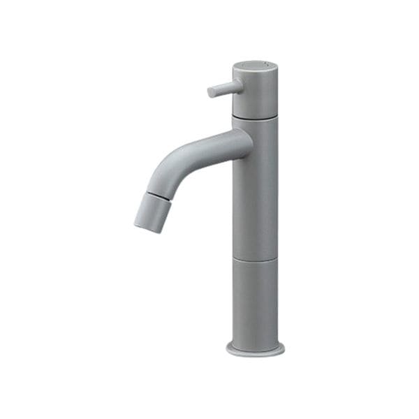 ▲KVK【LFK612X-110M6】立水栓 単水栓 ロングボディ マットグレー 洗面化粧室