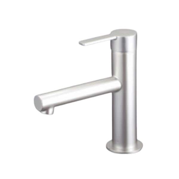 ▲KVK【MSL190DETS】シングル混合栓 チタニウムシルバー ショート 洗面化粧室