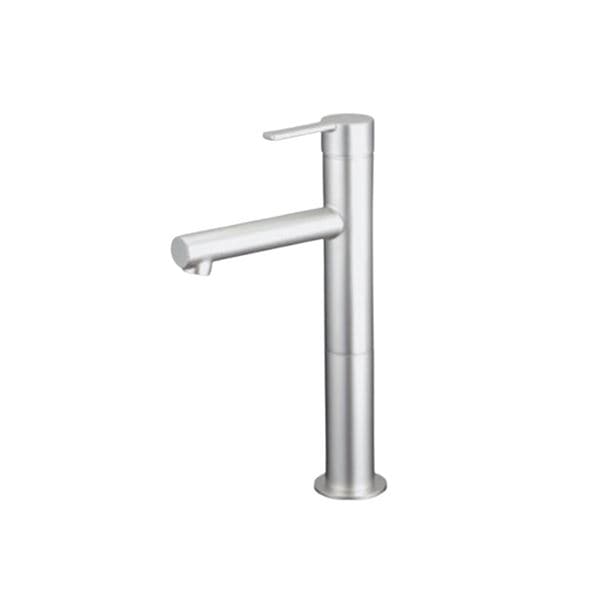 ▲KVK【MSL190DLETS】シングル混合栓 ロングボディ チタニウムシルバー 洗面化粧室