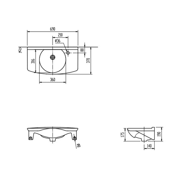 ♪LIXIL INAX【L-275FCR-H】※※※メーカー直送のみ※ カウンター一体形洗面器 オーバーフロー穴なし BW1ピュアホワイト 洗面器のみ 受注生産品 管理番号：2580
