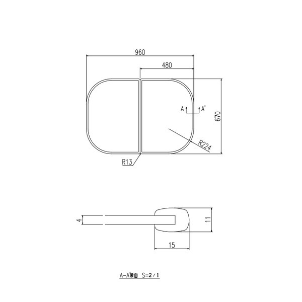 ♪LIXIL INAX【YFK-1070B(1)】※風呂フタ 組フタ グラスティN浴槽 2.1kg