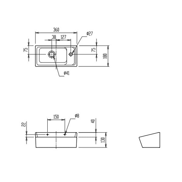 ♪LIXIL INAX【L-35】※※※メーカー直送のみ※ 手洗器 角形手洗器 壁付式 手洗器本体のみ ピュアホワイト 管理番号：2640