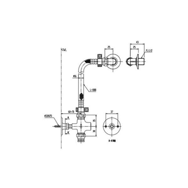 ♪LIXIL INAX【TF-3892ERY】取替用止水栓 シャワートイレ用付属部品