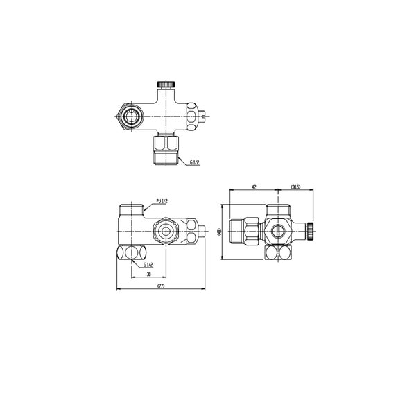 ♪LIXIL INAX【CF-005-1】タンク式用分岐金具 止水栓付