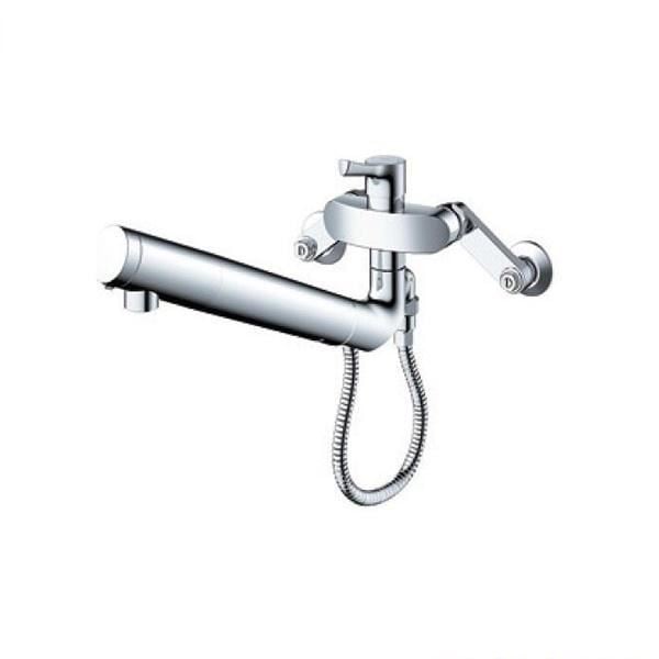 【在庫あり】◎TOTO【TKS05318J】壁付シングル混合水栓（エコシングル、浄水カートリッジ内蔵、ハンドシャワー）  